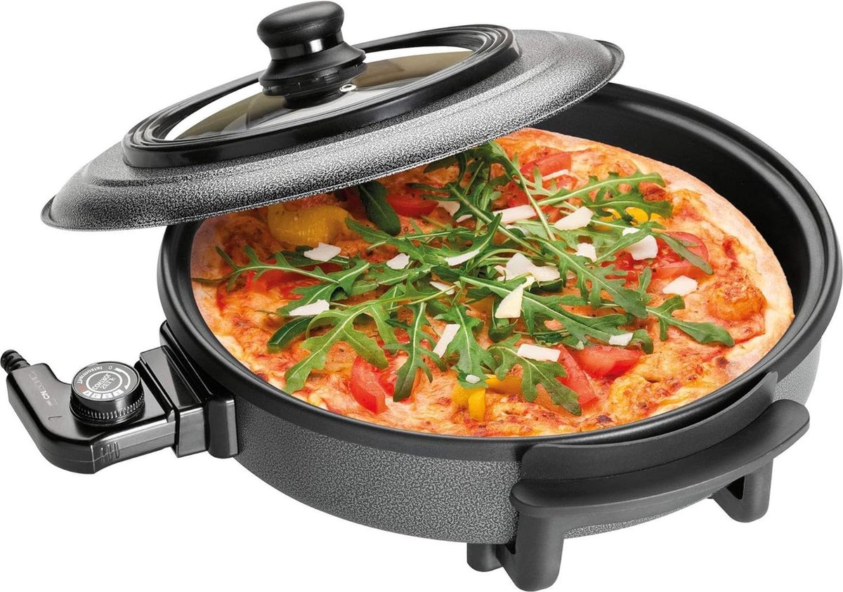 Clatronic PP 3402 Elektrische Pan Ø 36 cm - Antiaanbaklaag en Glazen Deksel - Multifunctioneel - Zwart - Koken, Braden, Stomen.