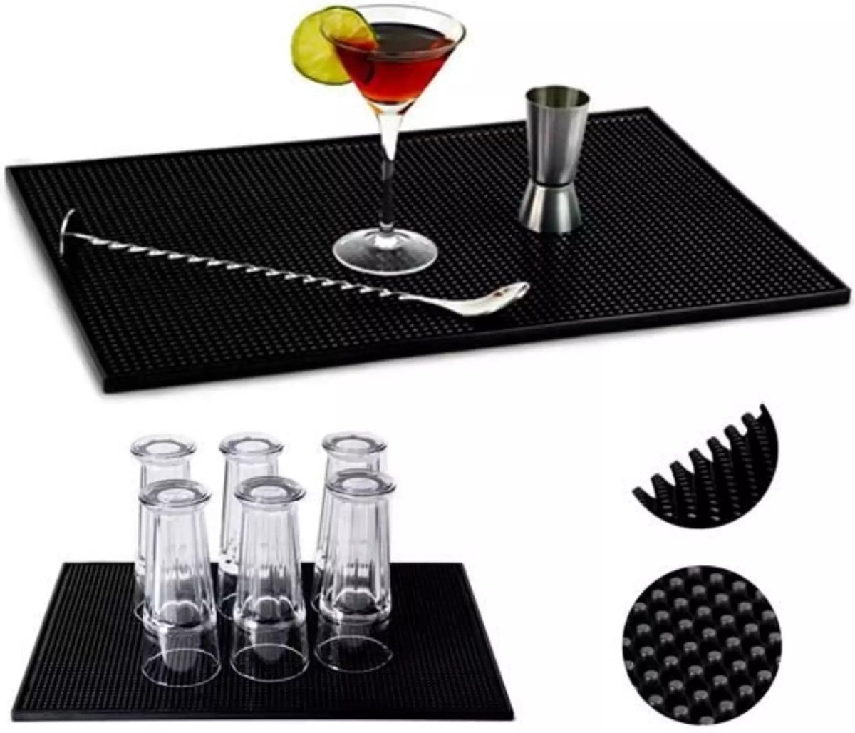 Goedkoopste Ruhhy Afdruiprek voor Vaatwerk - 45 x 30 x 1 cm - Zwart