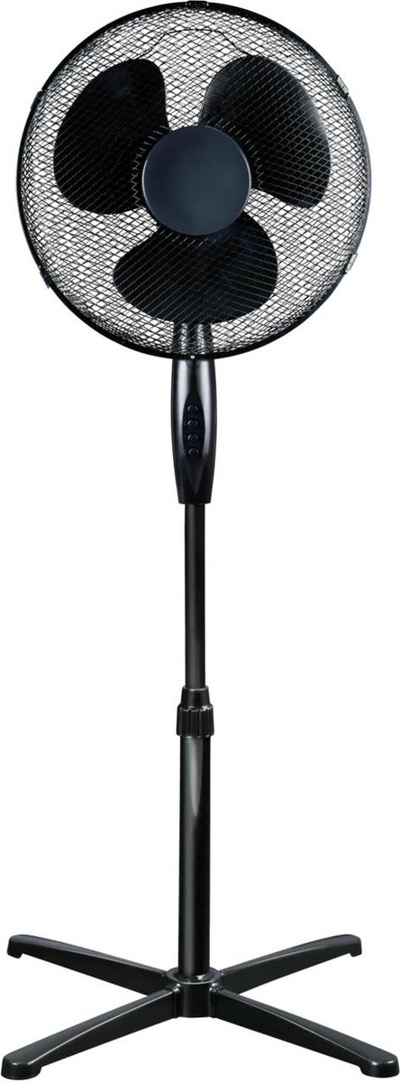 Lifetime Air Statiefventilator 45W - Ventilator in Hoogte Verstelbaar 102,5 tot 125 cm - Staande Ventilator met 3 Snelheden - Kantelbaar en Oscillerend - Zwart
