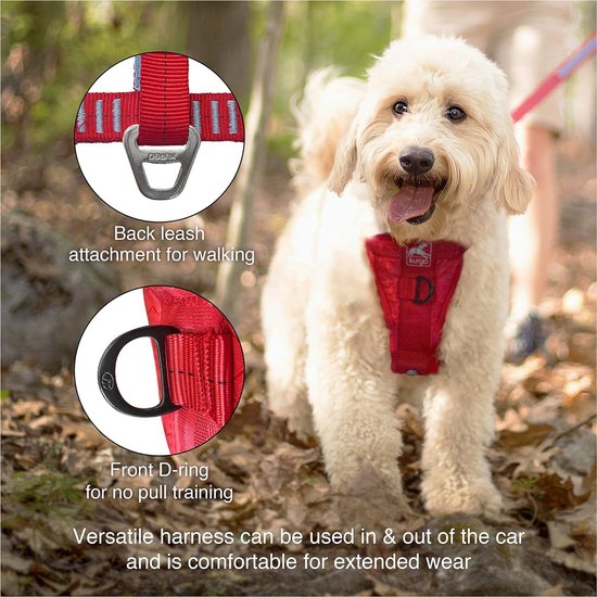 Kurgo Journey Air Hondenharnas, met gevoerd borstdeel en teruggreep, voor honden van 2-5 kg, maat XS, zwart/grijs