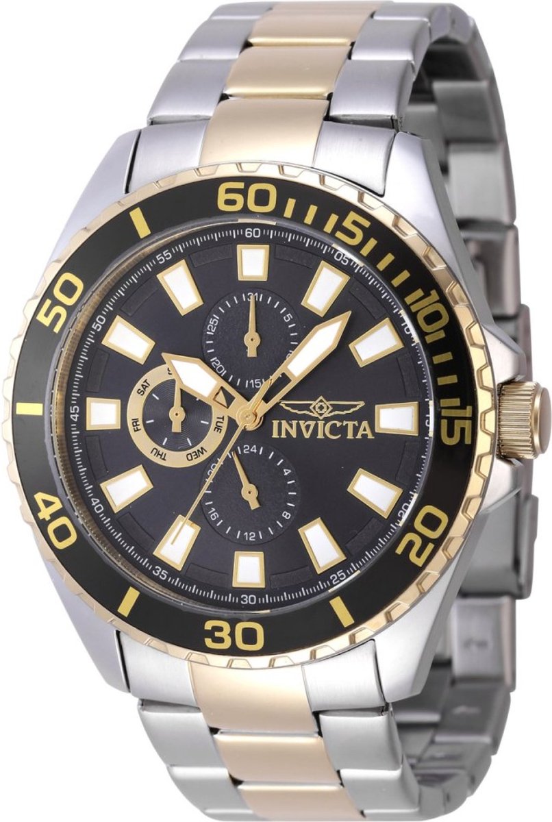 Invicta Pro Diver 47557 Heren Horloge - Waterdicht - Analoog - Quartz Uurwerk - Roestvrij Staal met grijze Wijzerplaat - 46mm