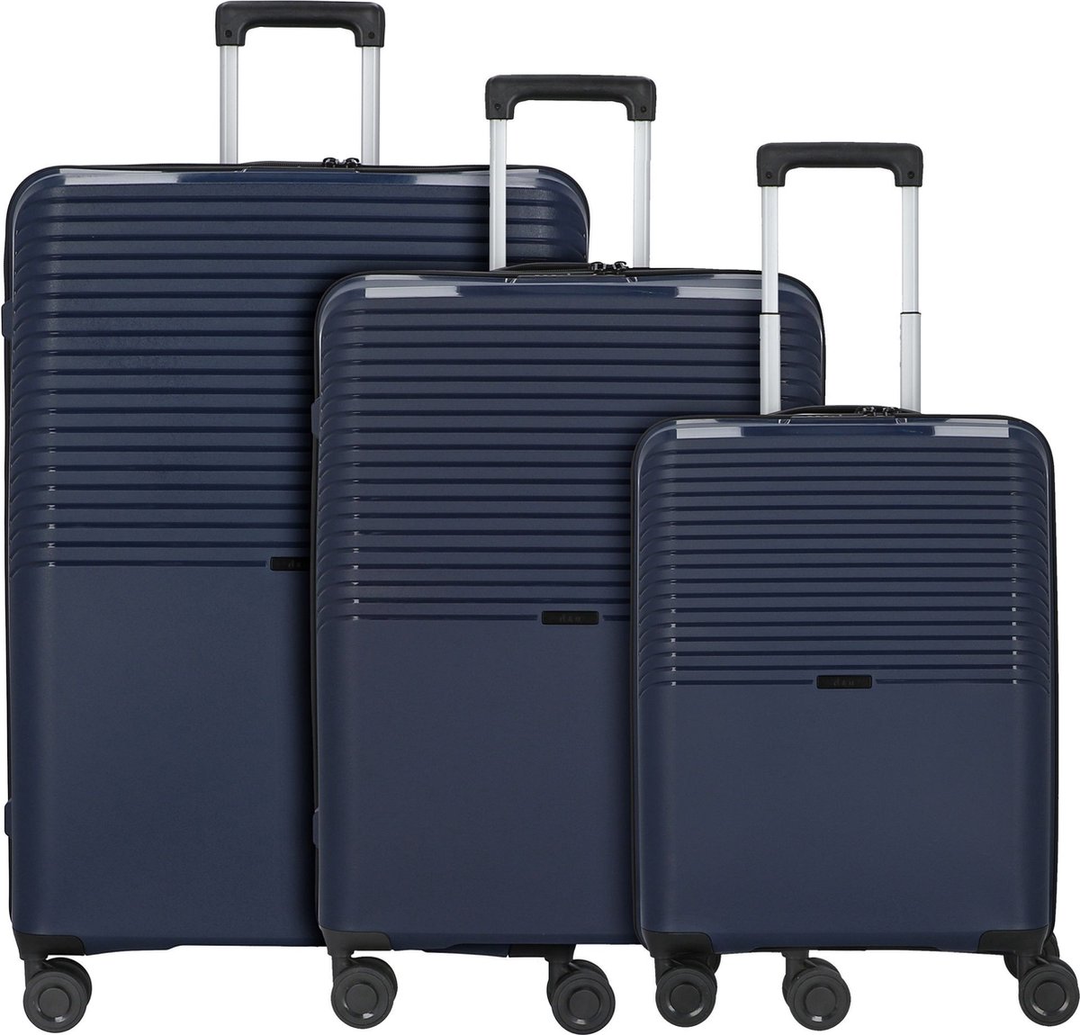 d & n Travel Line 4000 4-wiel kofferset 3st. - Harde bagage - TSA slot - navy