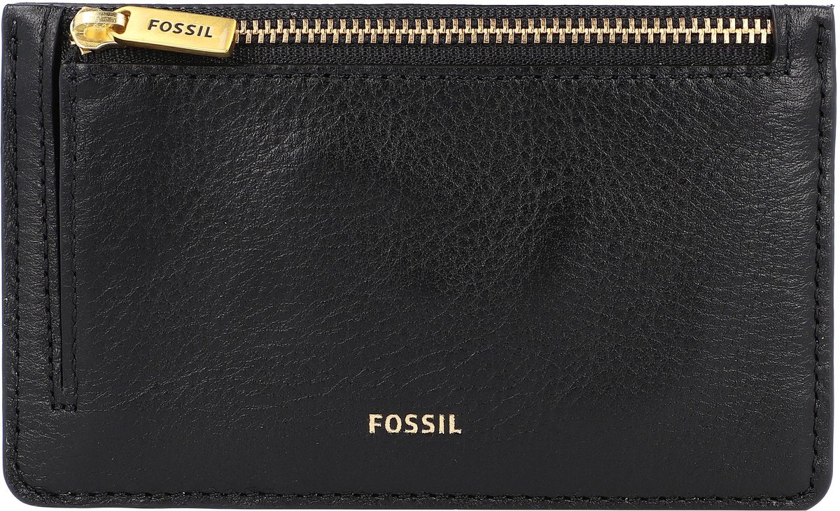 FOSSIL Sleutelgeval Kaarthoes Logan Zip Coin Black Zwart