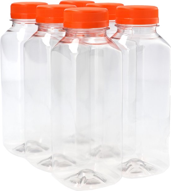 Browin 631331 Empty Glass Bottles 330ml with Screw Cap TO43- Smoothie Bottles, Juice Bottles, Milk Bottles, 330ml Bottle with Print and Screw Cap, Beautiful Designs - Pack of 6
