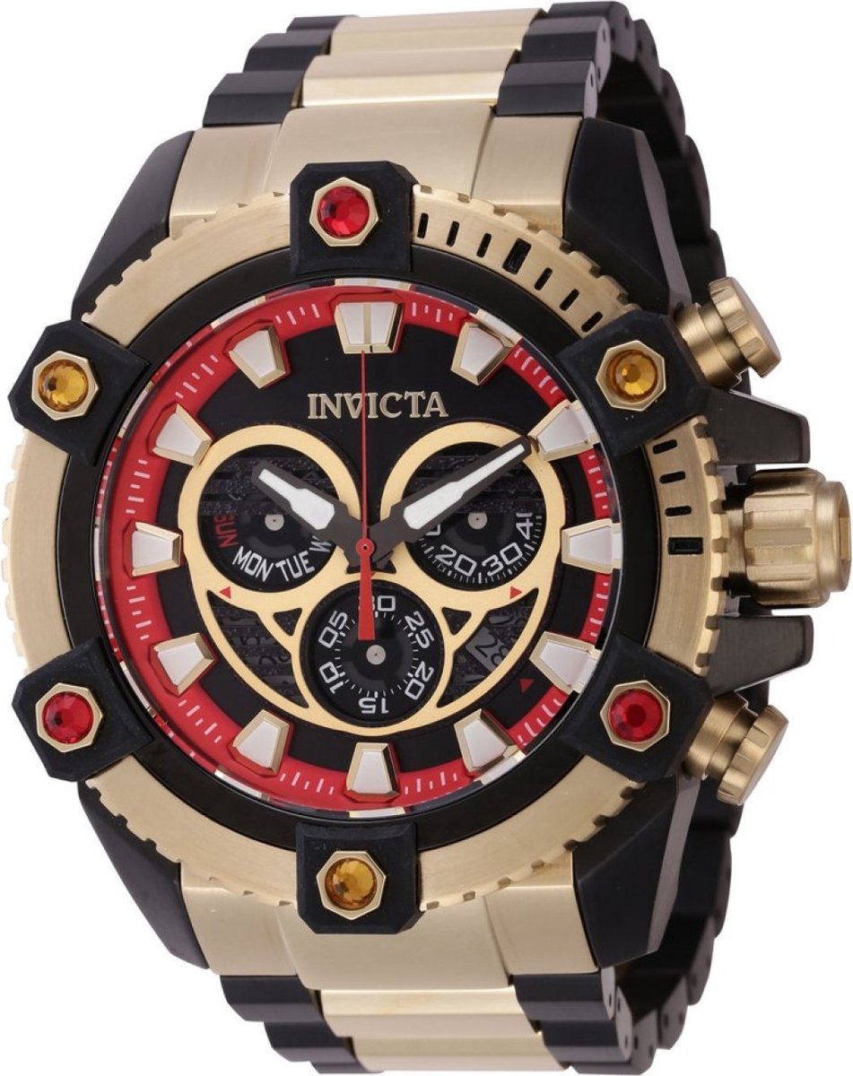 Invicta Coalition Forces 46653 Heren Horloge - Waterdicht - Analoog - Quartz Uurwerk - Roestvrij Staal met zwarte Wijzerplaat - 56mm