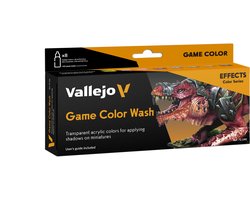 Vallejo Hobbyverf Acrylverf - 72190 Washes voor Fantasy and Wargames - Game Color - Acryl Set - 8x Verf set - 8x 18 ml