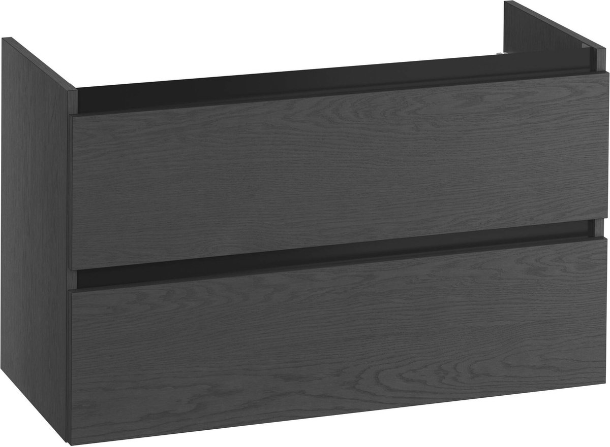 Saqu Gaia Wastafel Onderkast 100x45x60 cm Zwart Badkamerkast Wastafelmeubel zonder Uitsparing