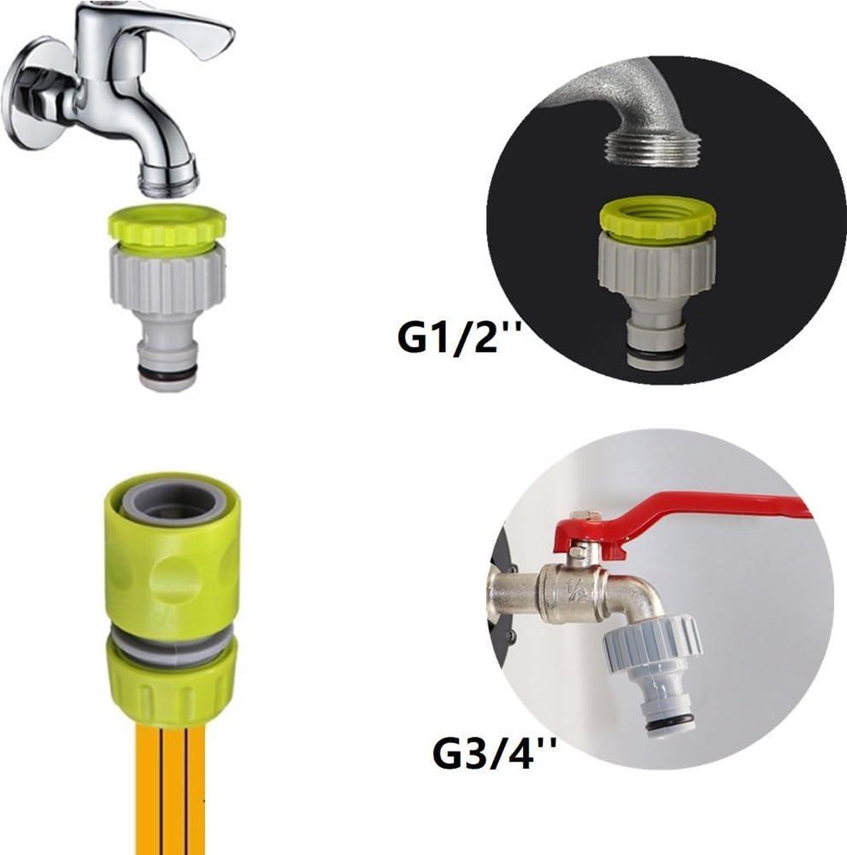 Kit 3 Adaptateurs Tuyau Arrosage Universels En Laiton - Compatible Robinet Cuisine/jardin 15/21 Et 20/27 Mm - 10