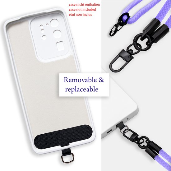 Chaîne de téléphone portable Cadorabo pour Sony Xperia XZ1 COMPACT en VIOLET - Étui pour téléphone portable avec cordon de sangle réglable à accrocher autour du cou