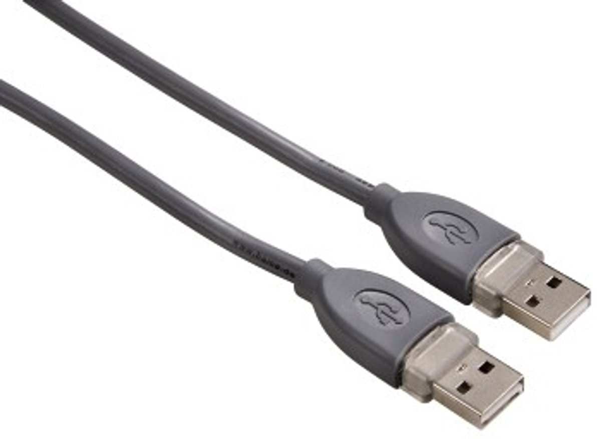 Hama USB A/A, 1.8 m USB-kabel USB 2.0 1,8 m Grijs