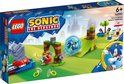 LEGO Sonic de Muis speelgoed. Met Sonic in bol, DJ booth, strand, robot, schans, boog, ringen, en doos.