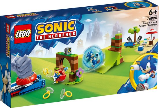 LEGO Sonic de Muis speelgoed. Met Sonic in bol, DJ booth, strand, robot, schans, boog, ringen, en doos.