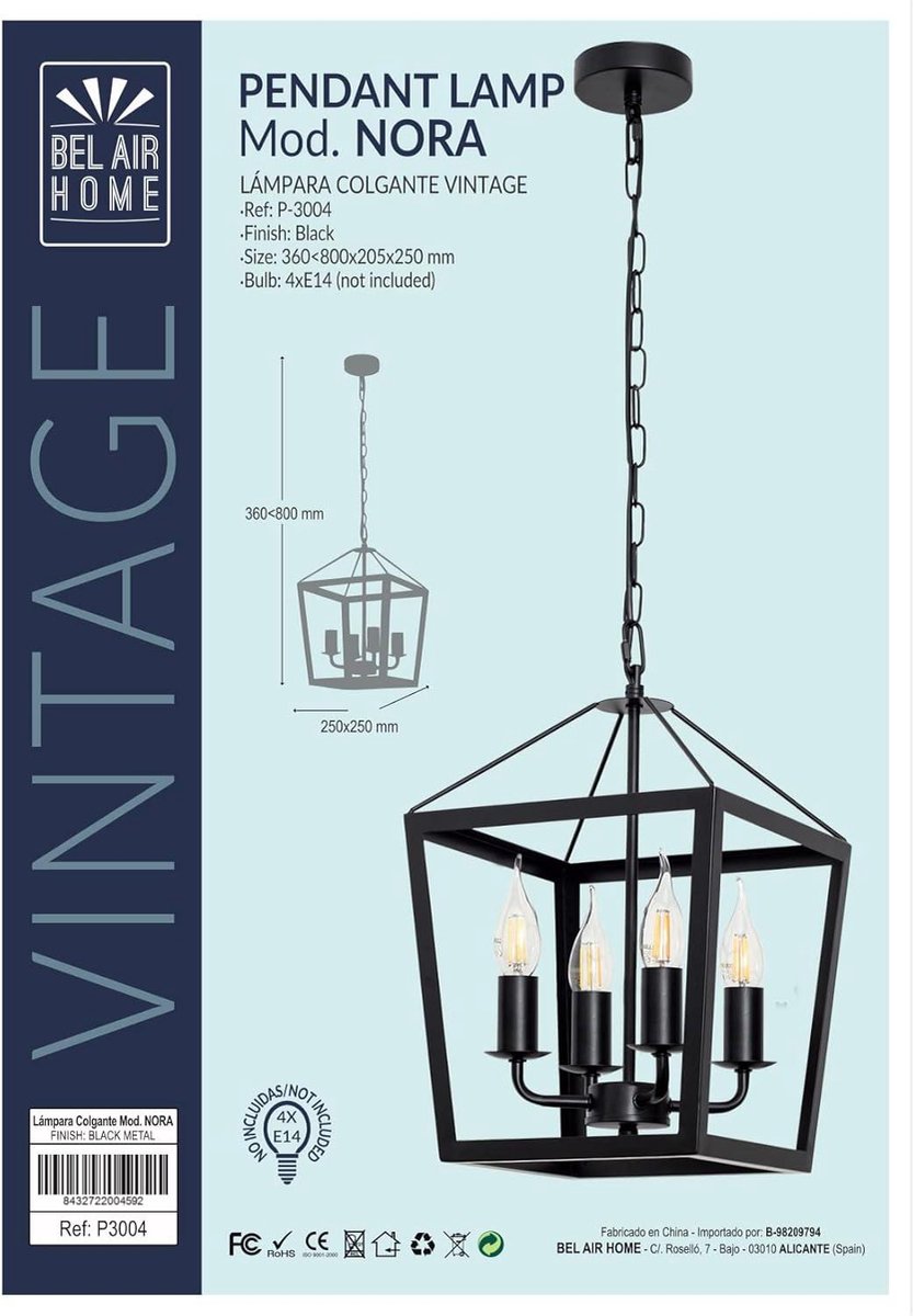 FLAIR Hanglamp Nashira 40 cm zwart/goud kopen
