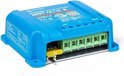 Blauwe Victron SmartSolar MPPT 75/15 laadregelaar met groene aansluitklemmen en een gele 20A zekering.