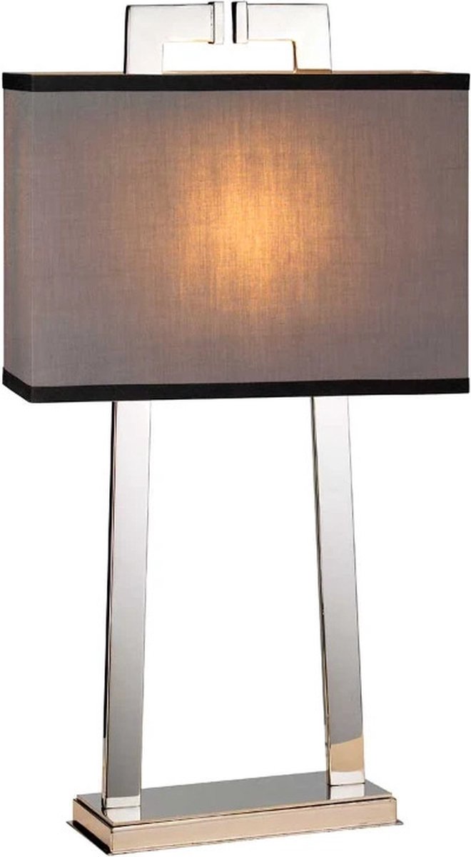 Landelijke Tafellamp - Steady Lighting - Kunststof - Landelijk - E27 - L: 15cm - Voor Binnen - Woonkamer - Eetkamer - Zilver