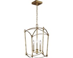 Feiss LED Hanglamp Thayer | 3X E14 Max 40W | Dimbaar | Antique Gild