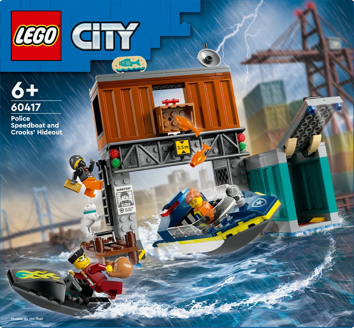 LEGO 60417 City - Politiespeedboot en boevenschuilplaats — afbeelding 7