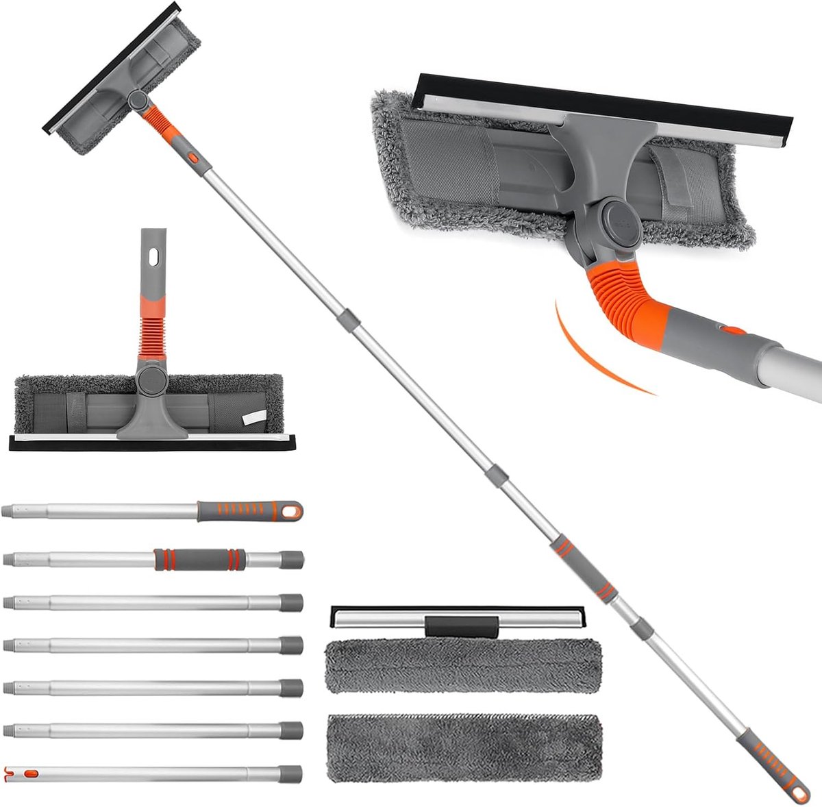 Solacis Ruitenreiniger met steel - Ruitenreinigers - Raamtrekker - Raamwisser met telescoopsteel - Must have om uw ruiten te wassen!