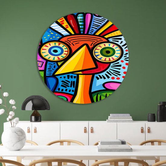 Panneau mural d’oiseau - Cercle mural animal - Modèle de cercles muraux - Peintures rurales - Cercles muraux - Cercle mural d’art mural forex 50x50 cm