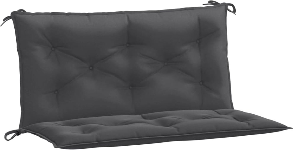 vidaXL - Tuinbankkussens - 2 - st - 100x50x7 - cm - stof - gemêleerd - antracietkleur
