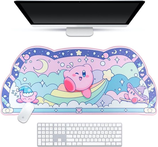 SK Studio bureau-onderlegger met randbescherming, waterdicht polyurethaan, antislip onderlegger voor toetsenbord, pc, laptop en muis