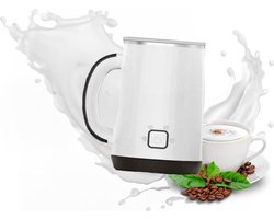 Elektrische melkopschuimer antiaanbakoppervlak stille bediening afneembare basis verwarming 65 graden roestvrij staal 280 ml 550 W wit