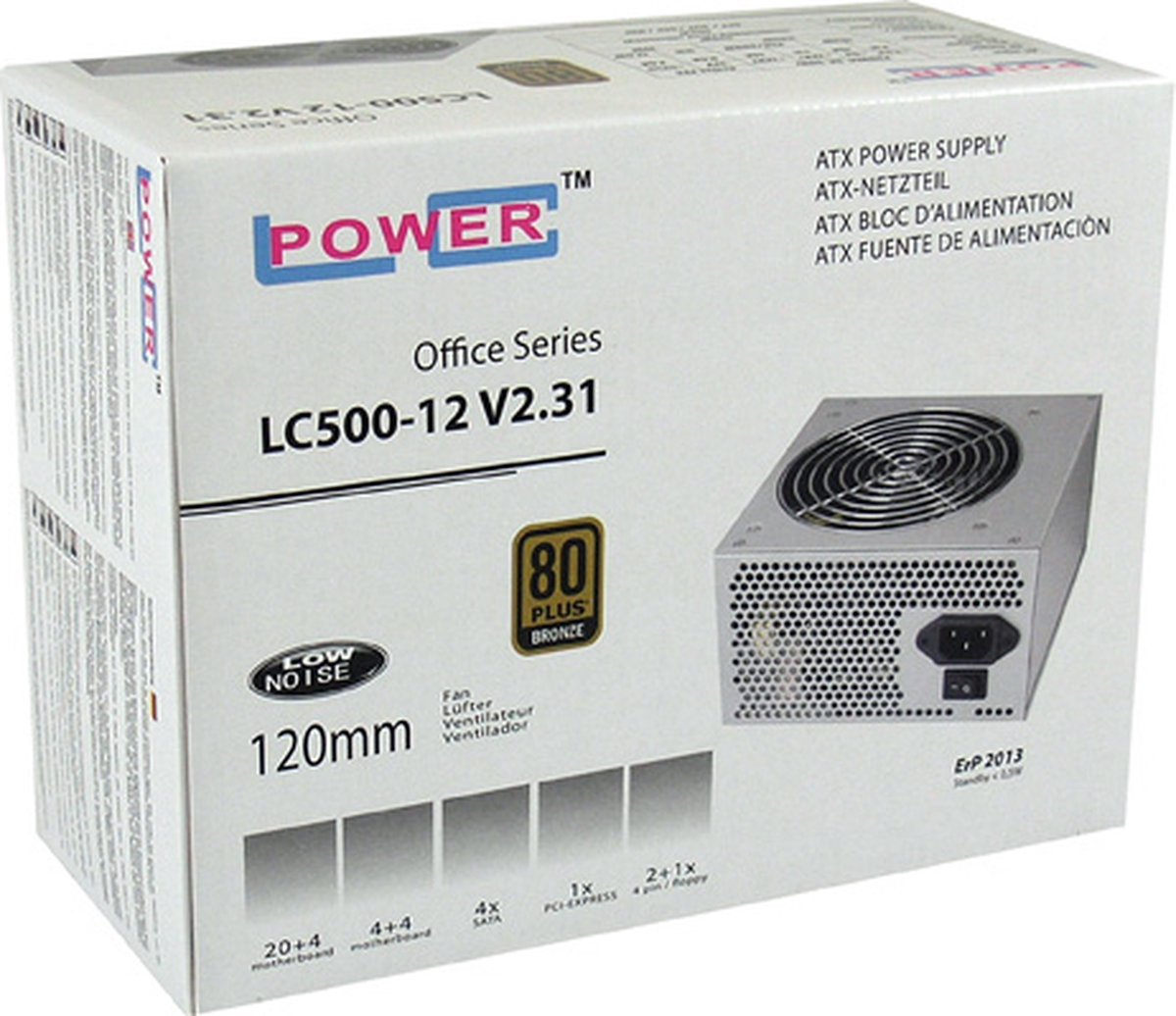 LC-POWER® LC500-12 V2.31 Interne voeding - PC Voeding 500W ATX - Grijs
