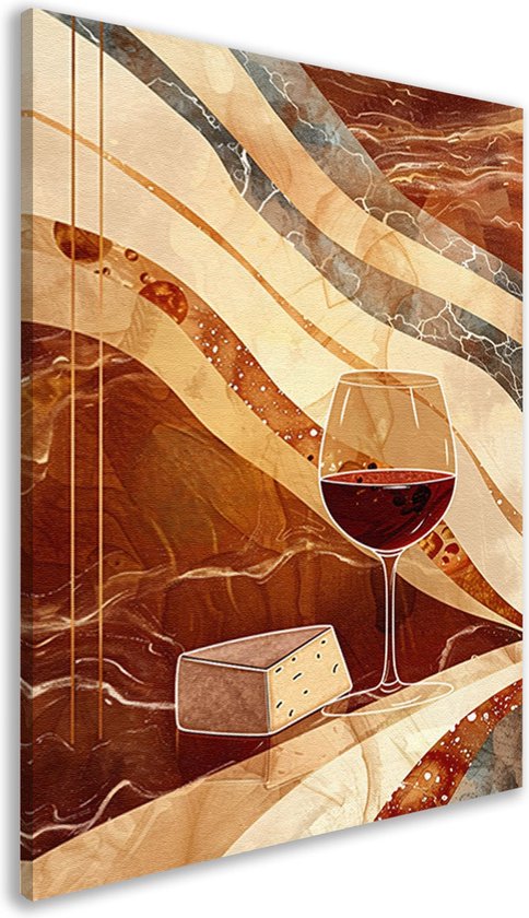 Tableaux vin - Portrait de boisson - Peinture sur toile Fromage - Décoration murale chambre d'enfant - Toile Décoration murale murale - Toile décoration chambre 100x150 cm