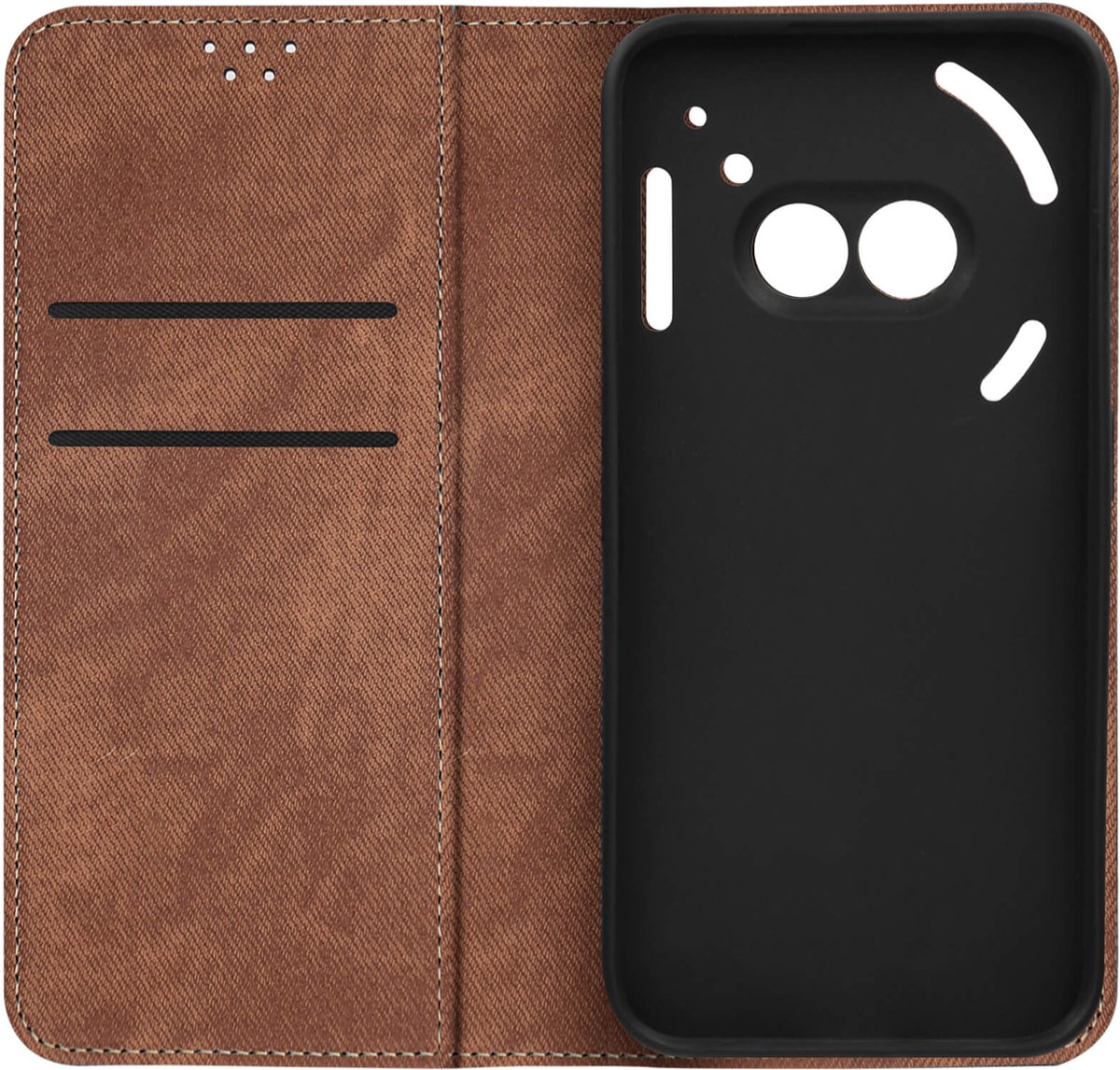 Avizar Foliohoes Geschikt voor Nothing Phone 2a Portemonnee klep, Lichtbruin