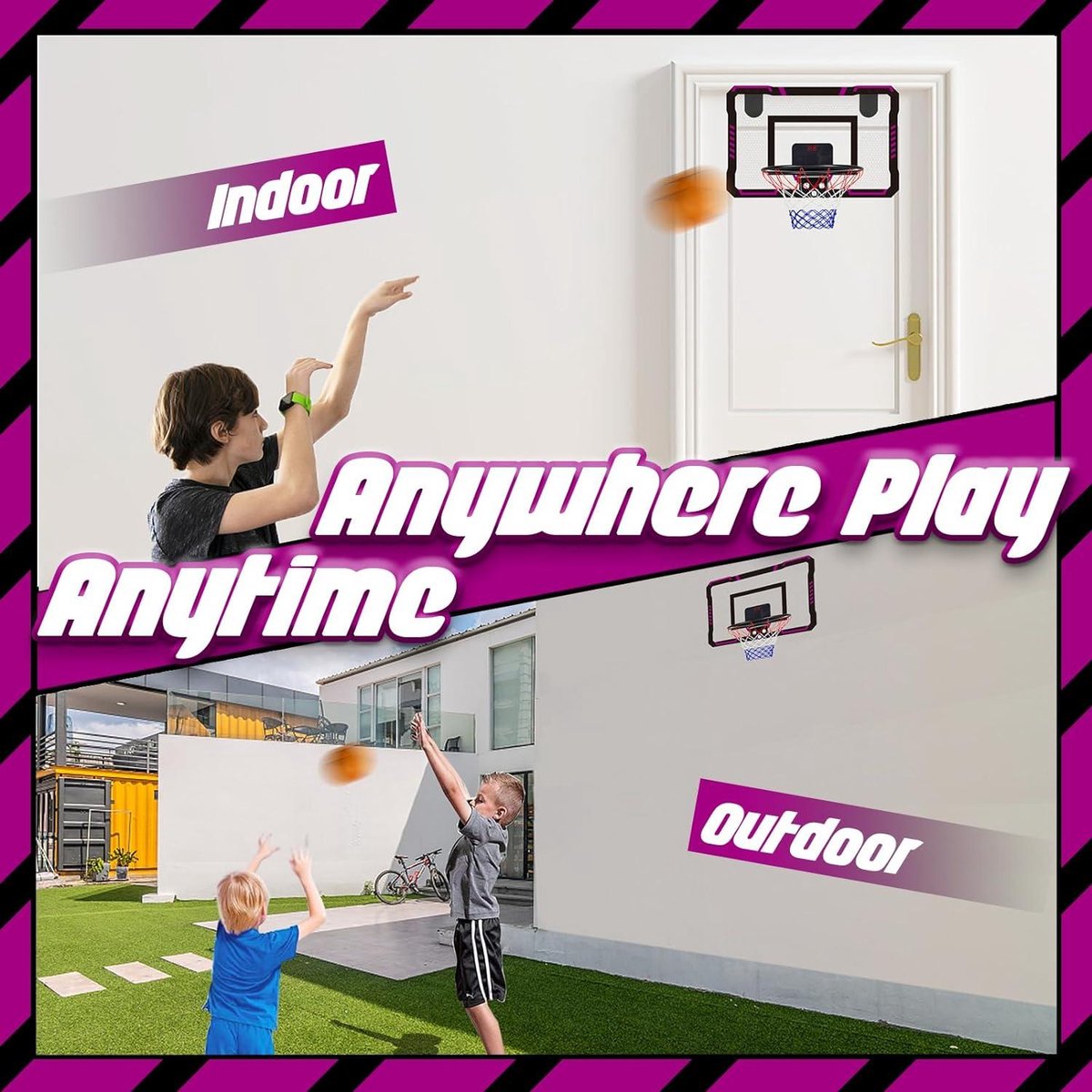Mini Basketball Hoop Basketbalkorf Voor Kinderen - Wandmontage Voor In De Kamer Basketbalmand Kinderen Binnen Buiten