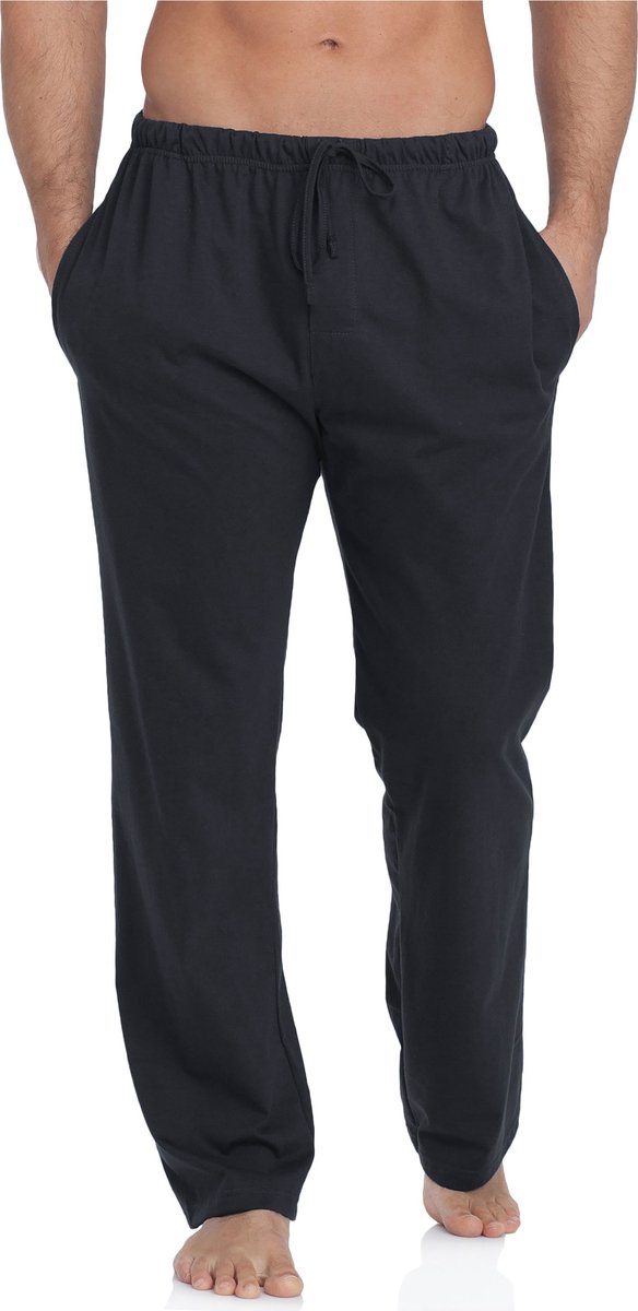 Timone TI-TPP-002 Heren Pajamabroek - lang - met zakken - elastische tailleband met koord - 100% Katoen - Antraciet (070749) - M