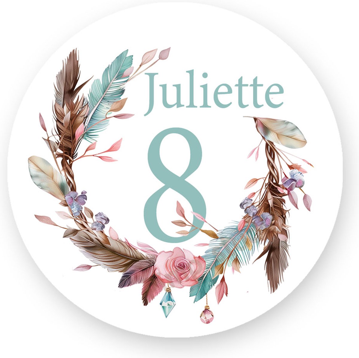 Traktatie Stickers Met Naam en Leeftijd - Boohoo * - Gepersonaliseerd - Sluitstickers - Kinderfeest Traktatie - Uitdelen - Uitdeeltraktatie - Traktatiestickers Pimp Studio