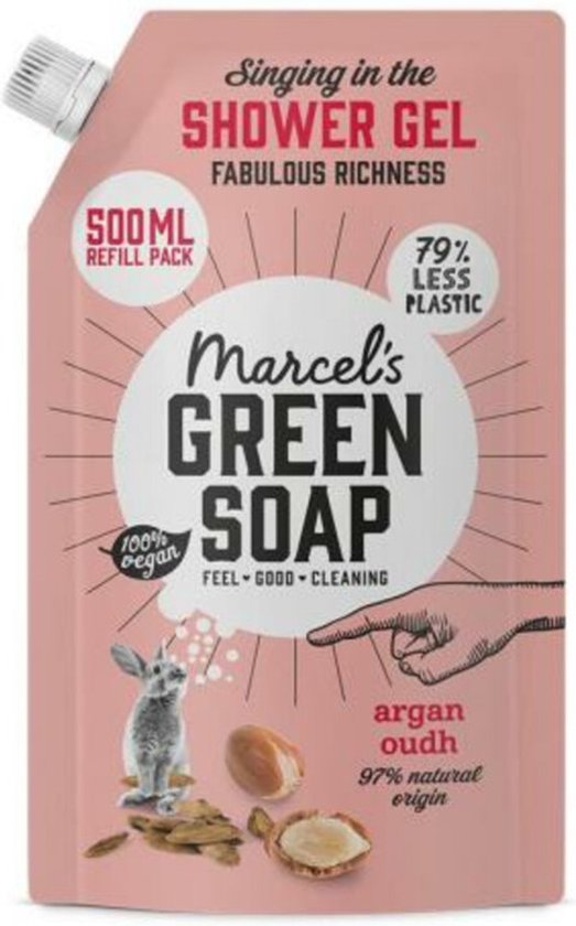 Marcel's Green Soap Shower Gel Navulling Argan & Oudh - 500 ml