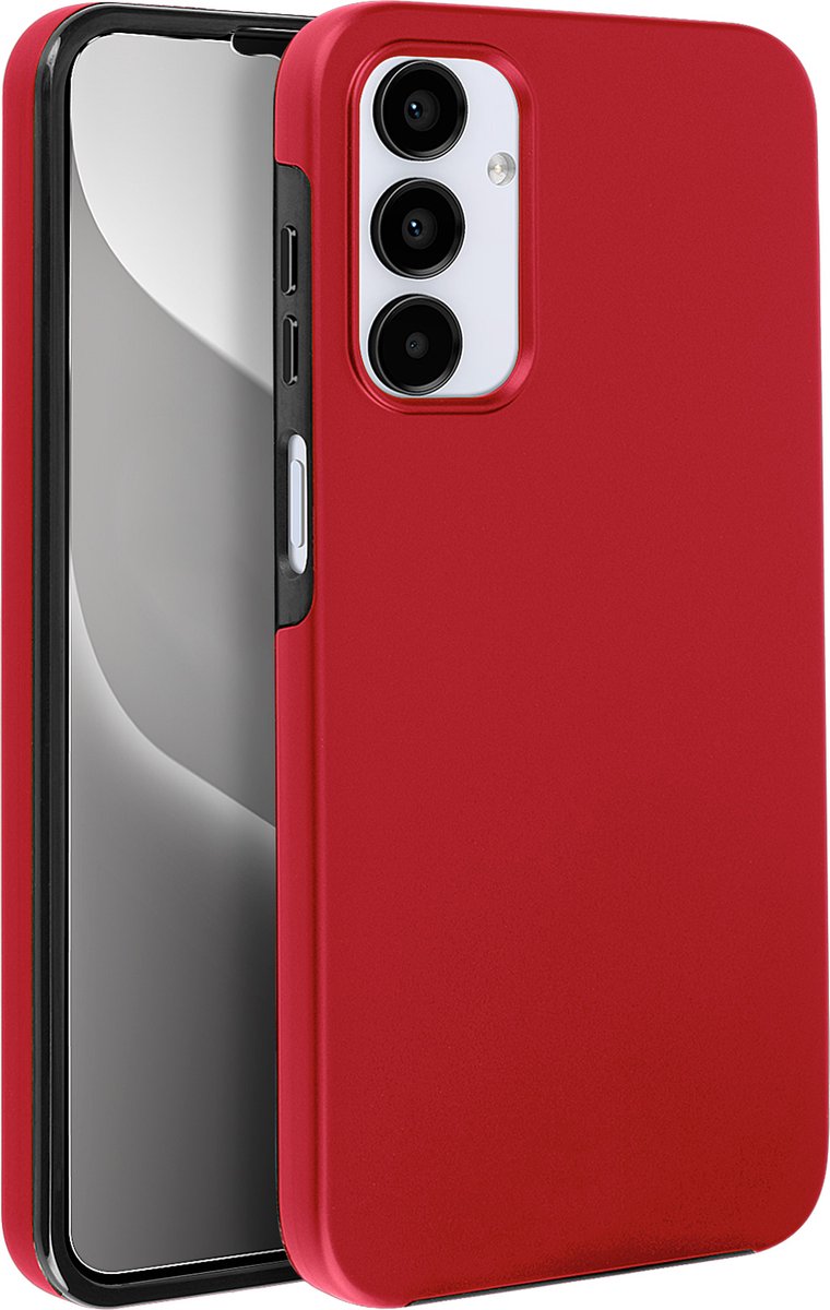 Avizar Hoes Geschikt voor Samsung Galaxy A25 Achter Stijf Voor Zacht Tactiel, Rood