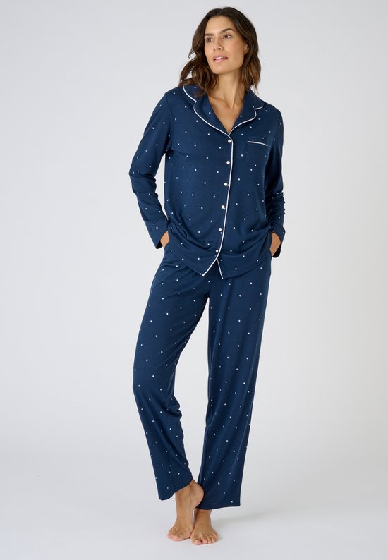 Damart - Pyjama met knoopsluiting Thermolactyl - Vrouwen - Blauw - 54 ...