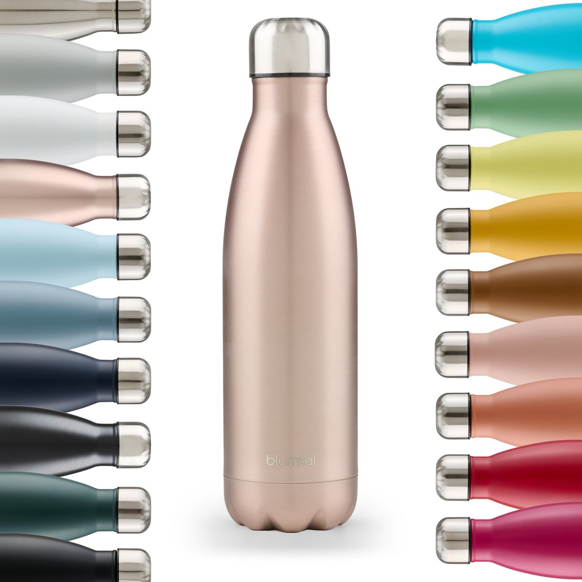 Blumtal Thermosfles - Met dubbele wand - Thermosbeker Koffie, Thee en Koele dranken - Travel Mug - 750ml - Rose Metallic