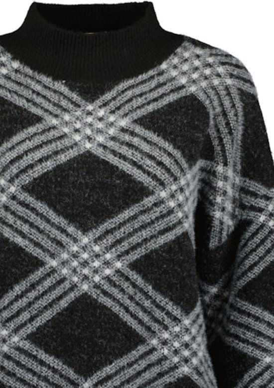 Blue Seven dames - Pull 247988 noir imprimé taille 40