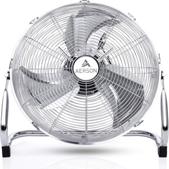 AERSON Floor Fan 30 cm | Three-stage Fan 55W | Floor Fan | High Air Flow | Robust Metal Design | Tilt Angle Approx. 110 Degrees