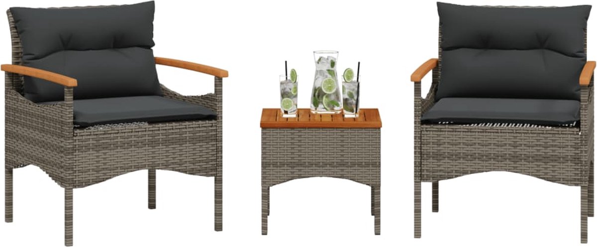 Vidaxl Loungeset 1 Grijs Loungeset Tuin