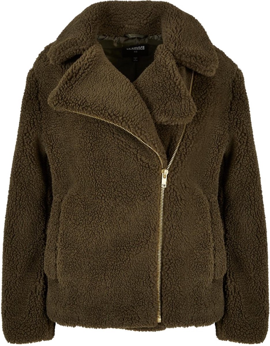 Urban Classics Sherpa Biker Jacket M Olijfgroen