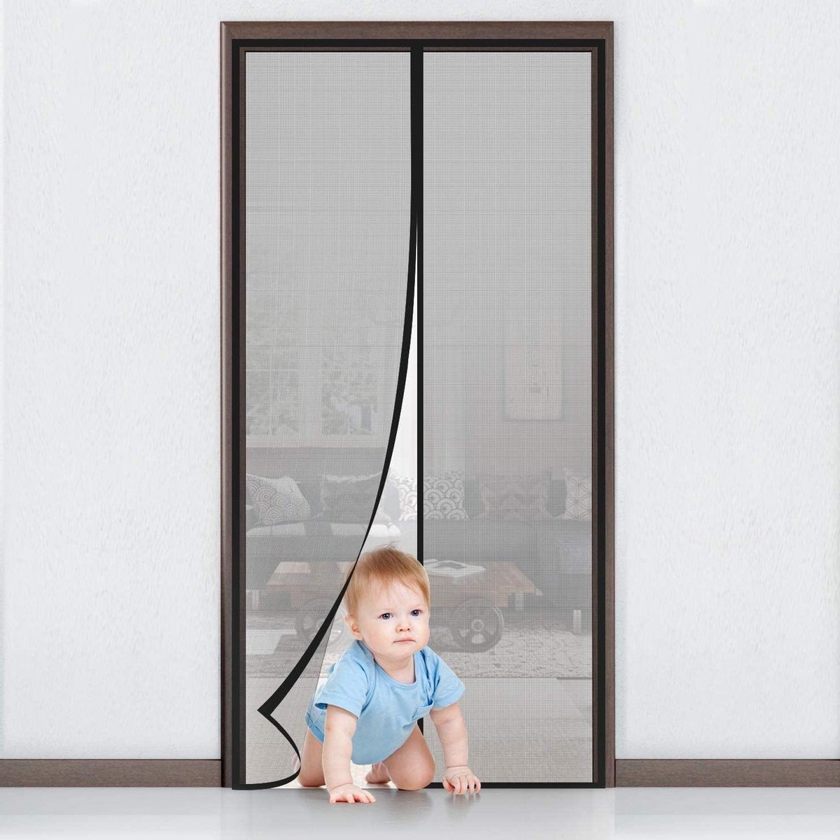Vliegengaas voor deur - Magnetisch insectenbescherming - Balkondeur vliegengordijn - 100 x 220 cm - Kleefmontage zonder boren - Gordijn voor balkondeur - Woonkamer schuifdeur terrasdeur - MYCARBON screen door