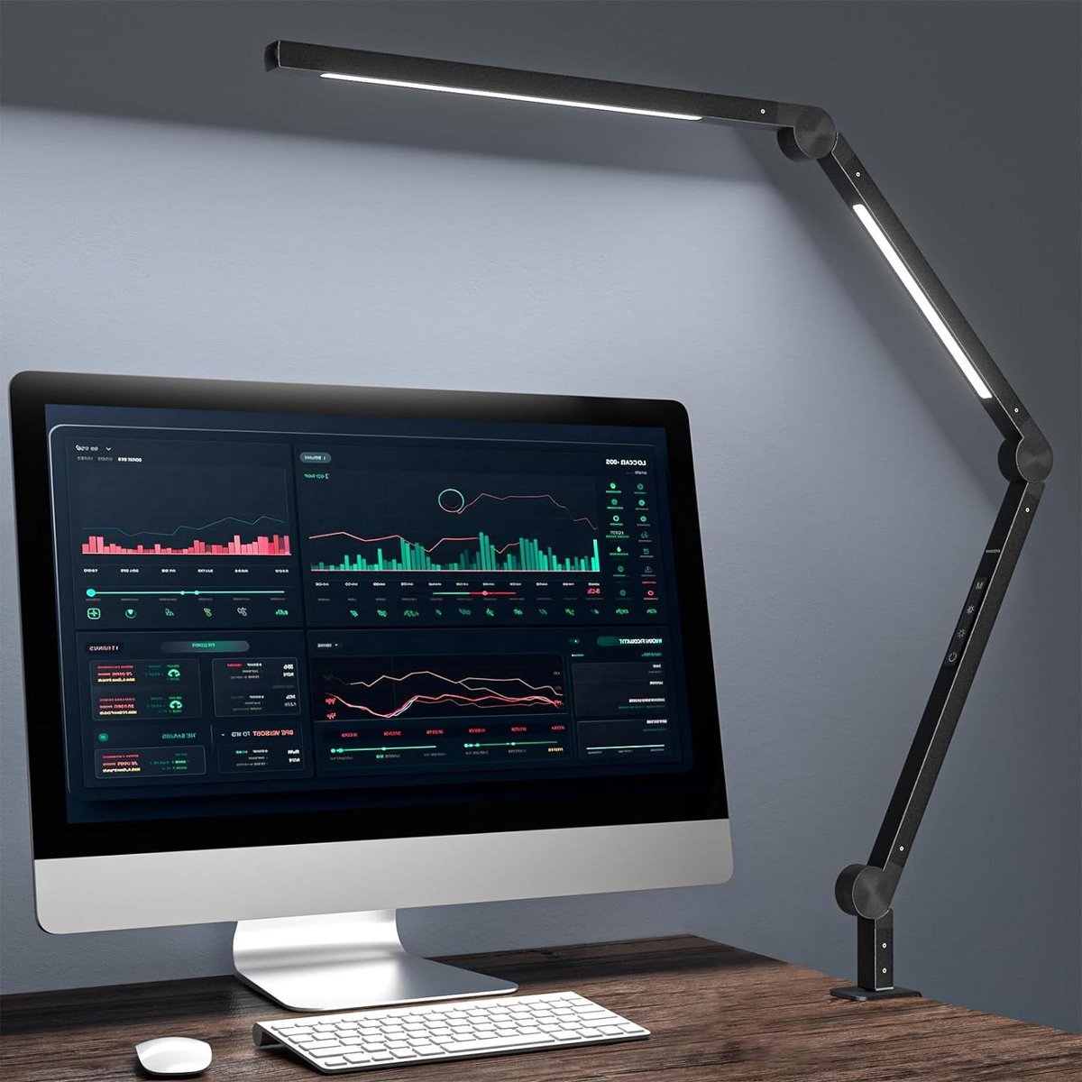 Lamp met zwenkarm en aanraakbediening - Traploos dimbaar - Eyocean Cool Box Stand