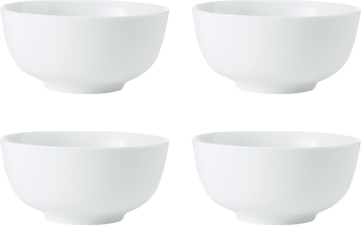 Mikasa krijt 4-delige porseleinen graankom set, 14cm, wit