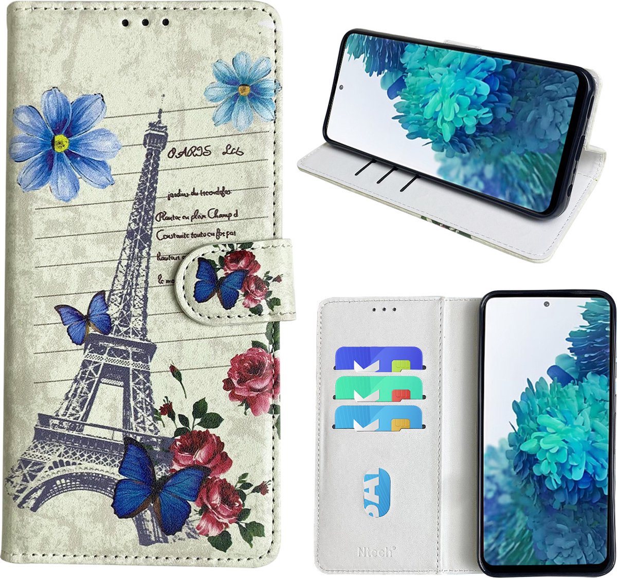 Hoesje geschikt voor Samsung Galaxy S20 FE 5G Bookcase met Eiffel Toren /Parijs