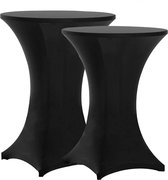 BOTC Tafelhoezen - Statafelrok - 2 stuks - 80*110cm - Partytafel - Tafelrok voor statafel - Zwart
