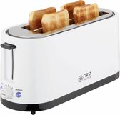 Bol.com TZS First Austria Broodrooster - Toaster - 7 Warmteniveaus - 2 Extra Brede Sleuven - 1400W - Wit aanbieding