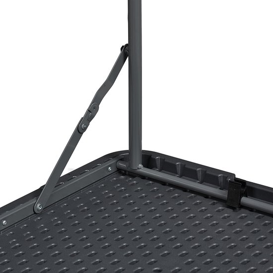 campingtafel inklapbaar - 120 x 60 cm - hoogte verstelbaar - 6 personen - tuintafel - grijs — afbeelding 2