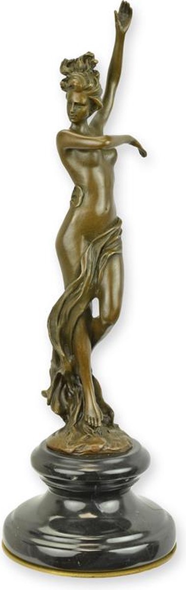 EEN BRONZEN SCULPTUUR VAN EEN SJAALDANSERES (MESSING PLAAT ERONDER