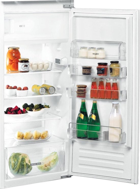 Whirlpool ARG 7342 Ingebouwde combi-koelkast wit 189L LED verlichting vriezer boven 3 kg/24u energieklasse E