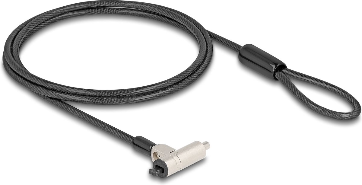 Navilock Laptop Security Cable with Key Lock for Kensington slot 3 x 7 mm or Nano slot 2.5 x 6 mm - Slim